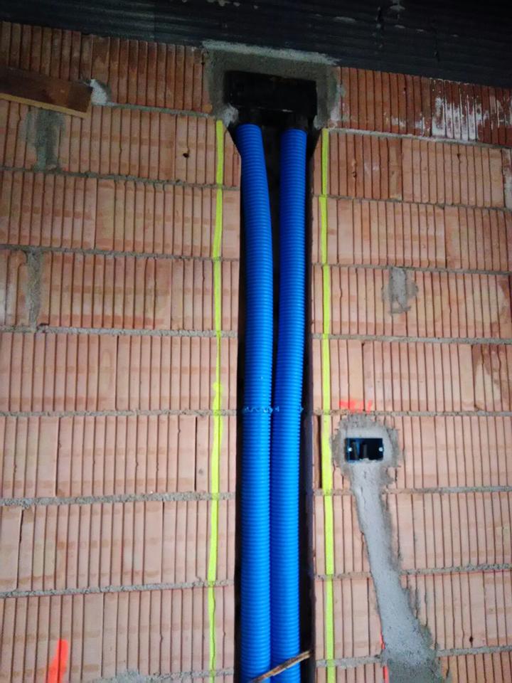 Impianto di VMC in una casa in ristrutturazione su 3 piani